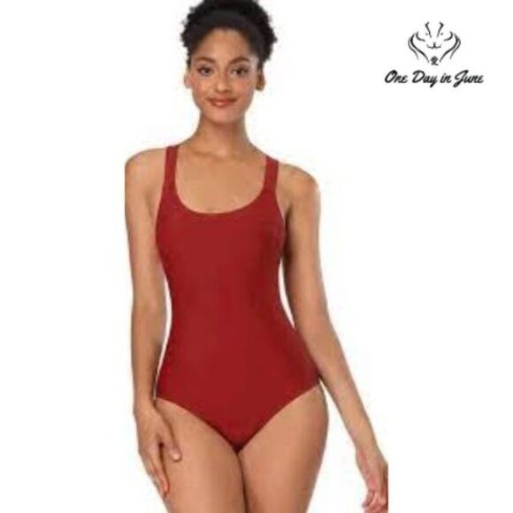 First Way Crossback Adjustable Strap One Piece Swimsuit Size XL - Picture 2 of 4